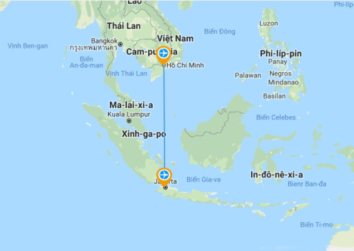 giá vé máy bay từ Indonesia về Việt Nam