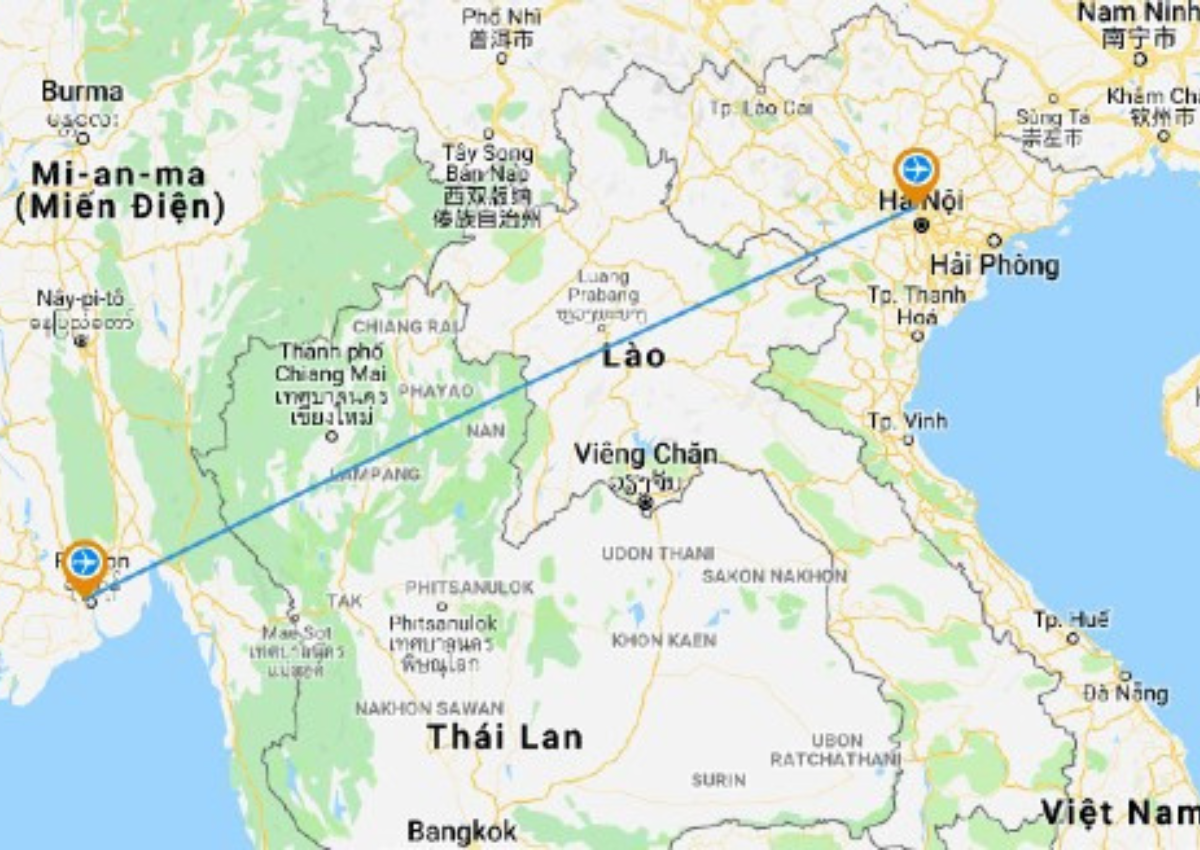 hình ảnh bản đồ Giá vé tết Myanmar về Việt Nam